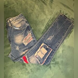 Men’s Custom Made Jeans-ripped, skinny, fits above the shoe,Size 30Wx28L (5011)
